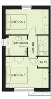 First floor plan of our 2 bed Kenley home