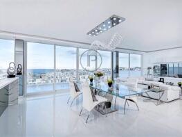 Modern, luxurious open-plan living and dining area