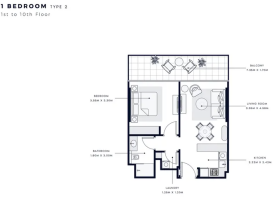 1BR-Floor Plan