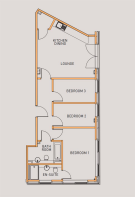 Salford Quay - Apart1116 3-bed (type S) - Floorpla