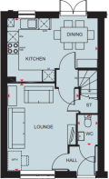 Ground floor plan of the Archford 3 bedroom home