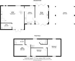 Brookside, Courtyard Barn, Gladestry - all floors.
