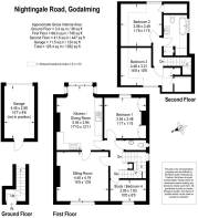 Flat 3 60 Nightingale Road Godalming measured plan