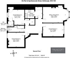 Floorplan of 56 (Flat 3) Spottiswoode Street
