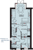 Ground floor plan of the Greenwood 3 bedroom home