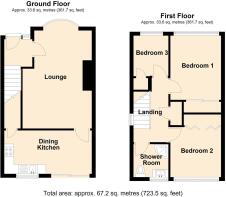 2D Floor Plan 60 Trem Arfon, Llanrwst - all floors