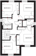 Floor plan of first floor in Stenton house type