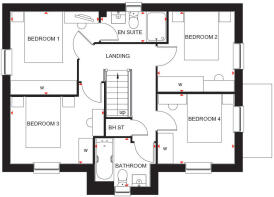First floor plan of the Hollinwood 4 bedroom home at Hampton Mill
