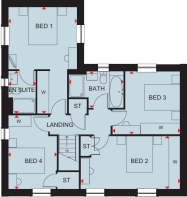 First floor plan of the Avondale 4 bedroom home at Barrow Grange