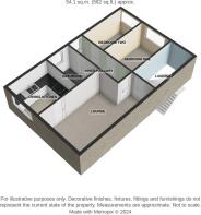 3D Floorplan 140 St Andrews Road South - Flat 3.j