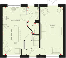 Ground floor plan of our 4 bed Thornton home