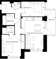Wren House, Apartment 105 Floorplan