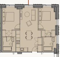 Vita Living Circle Square - Floorplan - 2-Bed (806
