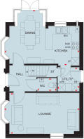 Ground floor plan of the Hertford 4 bedroom home