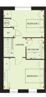 First floor plan of our 2 bed Hollywell home