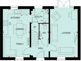 ground floor plan of the foxglove at the hamlets