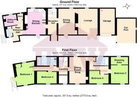 Floor Plan for Cyffredin Farm, Henryd Road, Henryd