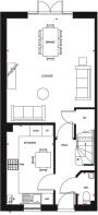 Ground floor floor plan. Hythie. 4 bed home.