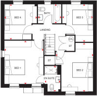 First floor plan of our 4 bed Radleigh home