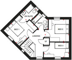 First floor floorplan of Lutterworth home