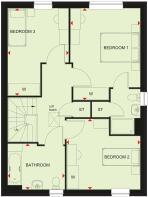 First floor plan of our 3 bed Hemlock home