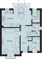 Ground floor plan of the Bevan 4 bedroom home