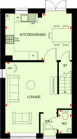 Ground floor plan of the Maidstone Show Home at Foundry Lea