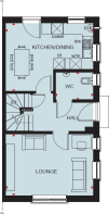 Ground floor plan of the Birchmoor home at Buckley Gardens