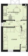 Ground floor plan of our 2 bed Kenley home