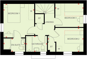 First floor of the 3 bedroom semi-detached Martham