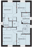 First floor floorplan of the Ingleby at Chaloners Green, Whitby