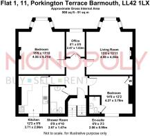 Flat 1, 11, Porkington Terrace Barmouth, LL42 1LX[