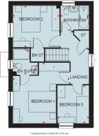 First floor plan of the Hadley 3 bedroom home