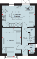 Ground floor plan of the Everleigh four bedroom home