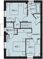 First floor plan of the Hadley 3 bedroom home