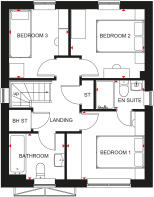 First floor plan of our 3 bed Collaton home
