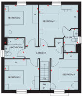 First floor floorplan of the Kirkdale at Chaloners Green, Whitby