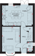 Ground floor plan of the Bayswater 4 bedroom home at Barrow Grange