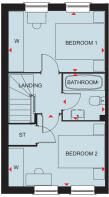 First floor floorplan of the Willford at Chaloners Green, Whitby