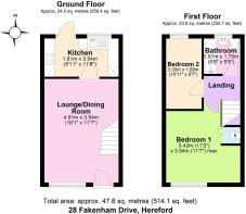 Floor Plan 28 Fakenham Drive, Hereford HR4 9UQ.JPG