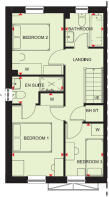First floor plan of the Maidstone 3 bedroom home at Pen Bethan