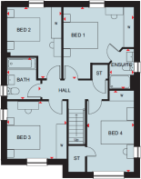 First floor plan of the Somerby four bedroom home