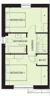 First floor plan of our 2 bed Kenley home