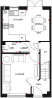 Ground floor of the Ellerton 3 bedroom home
