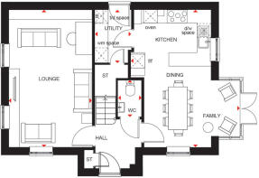 Ground floorplan of the Hollinwood 4 bedroom home
