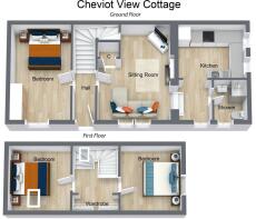 Cheviot View Cottage - 3D - 1. Floor - Letterhead.