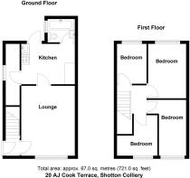 20 AJ Cook Terrace, Shotton Colliery - all floors.