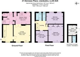 Floor Plan - 21 Denness Place, Llandudno LL30 2UX.