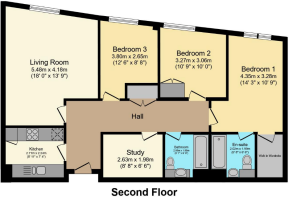 Floor Plan of Flat 327, 300 Vauxhall Bridge Rd, SW