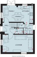 Ground floor plan of the Hadley 3 bedroom home